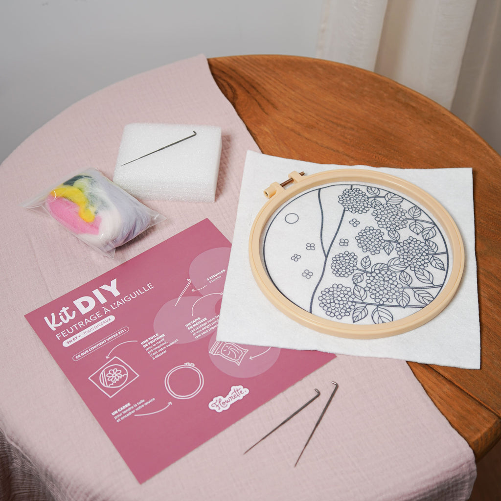 Kit Diy Feutrage À L'Aiguille Hortensia