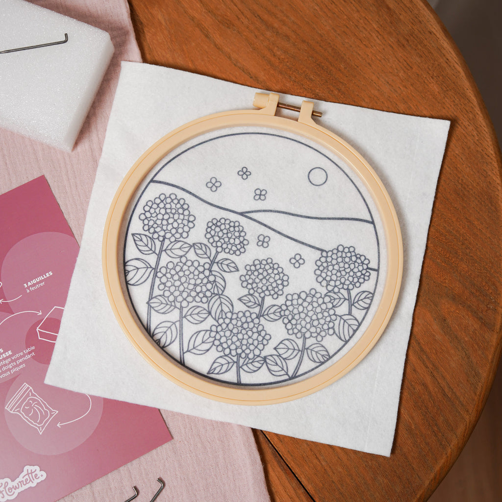 Kit Diy Feutrage À L'Aiguille Hortensia