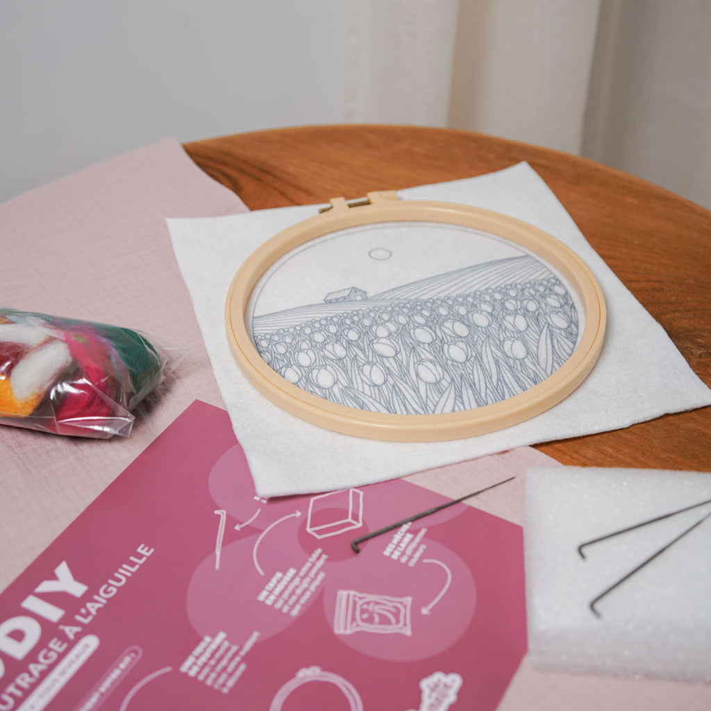 Kit Diy Feutrage À L'Aiguille Tulipes