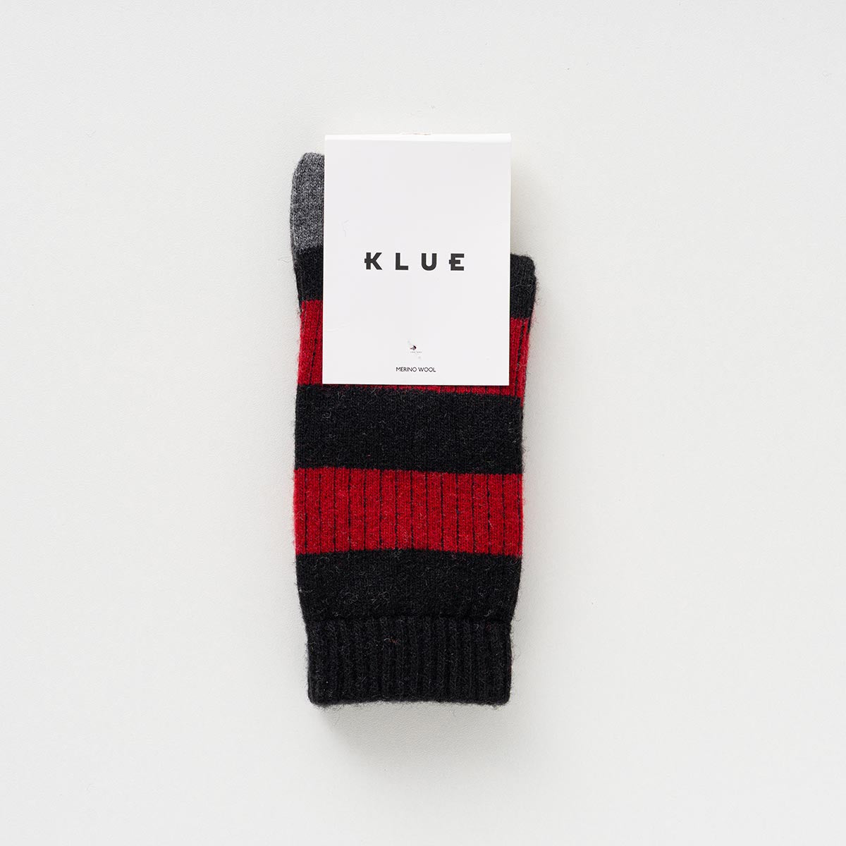 Socken Aus Merinowolle Mit Streifen - Schwarz Und Rot