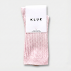 Calcetines de punto fino acanalado y calado - Rosa