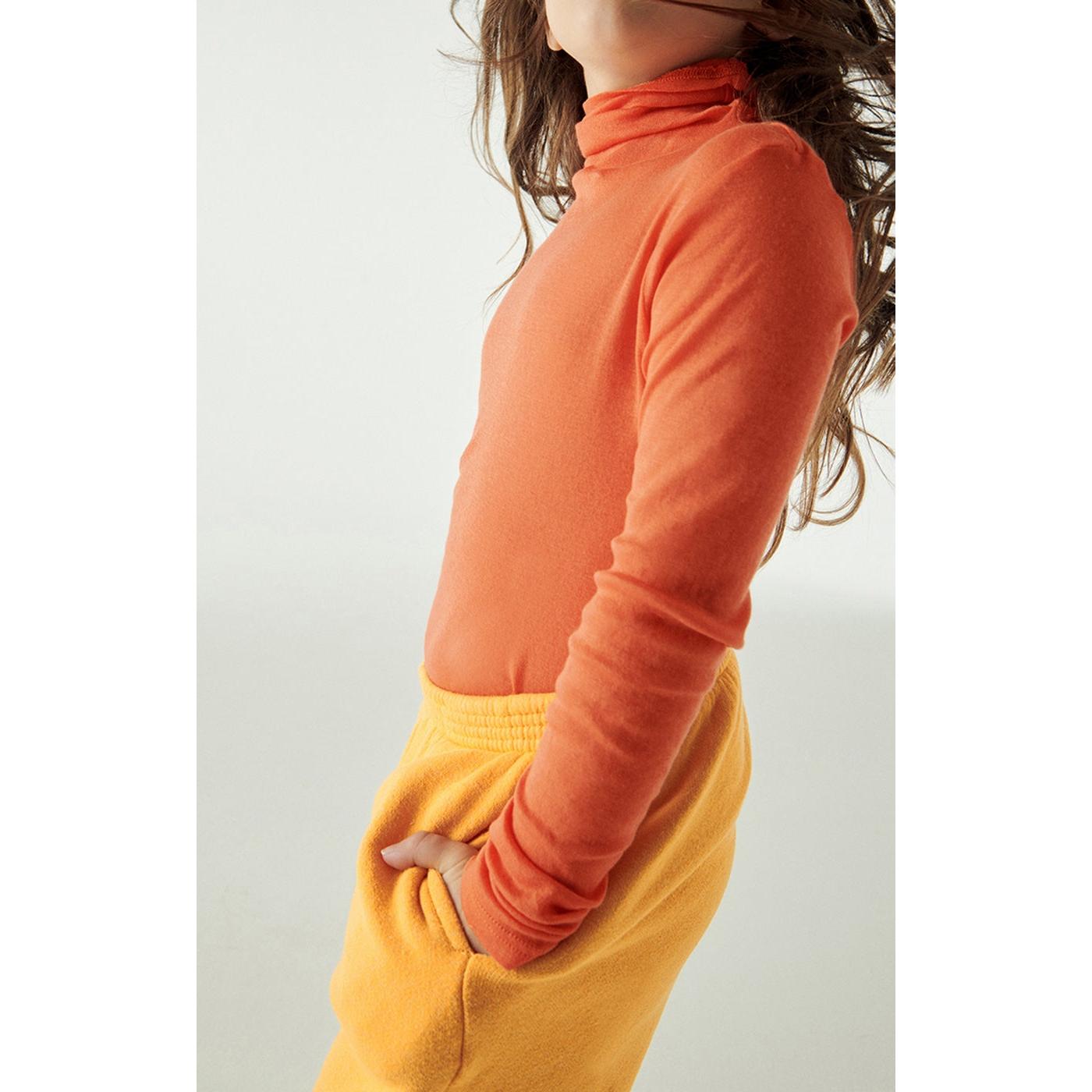 Fitted Rollneck T-Shirt - Vintage Guava - Kids