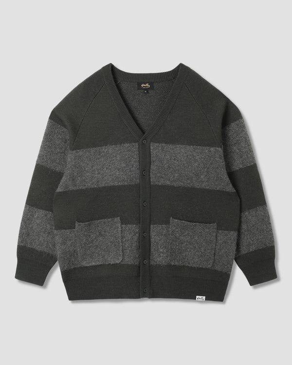 Cárdigan Knitted - Botanical Green/Charcoal Stripe