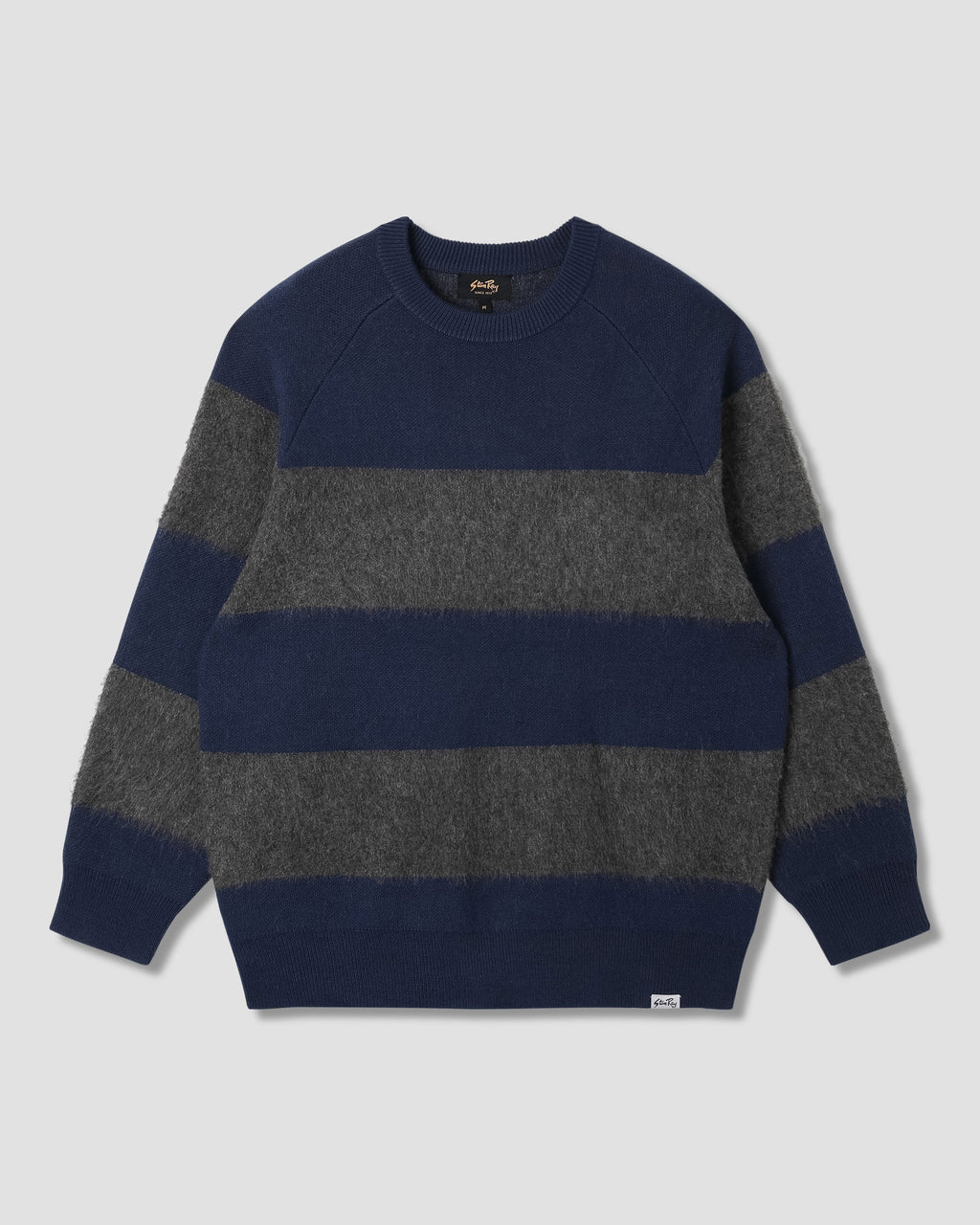 Knitted Sweater - Navy/Charcoal Border Stripe