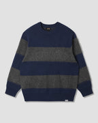 Knitted Sweater - Navy/Charcoal Border Stripe