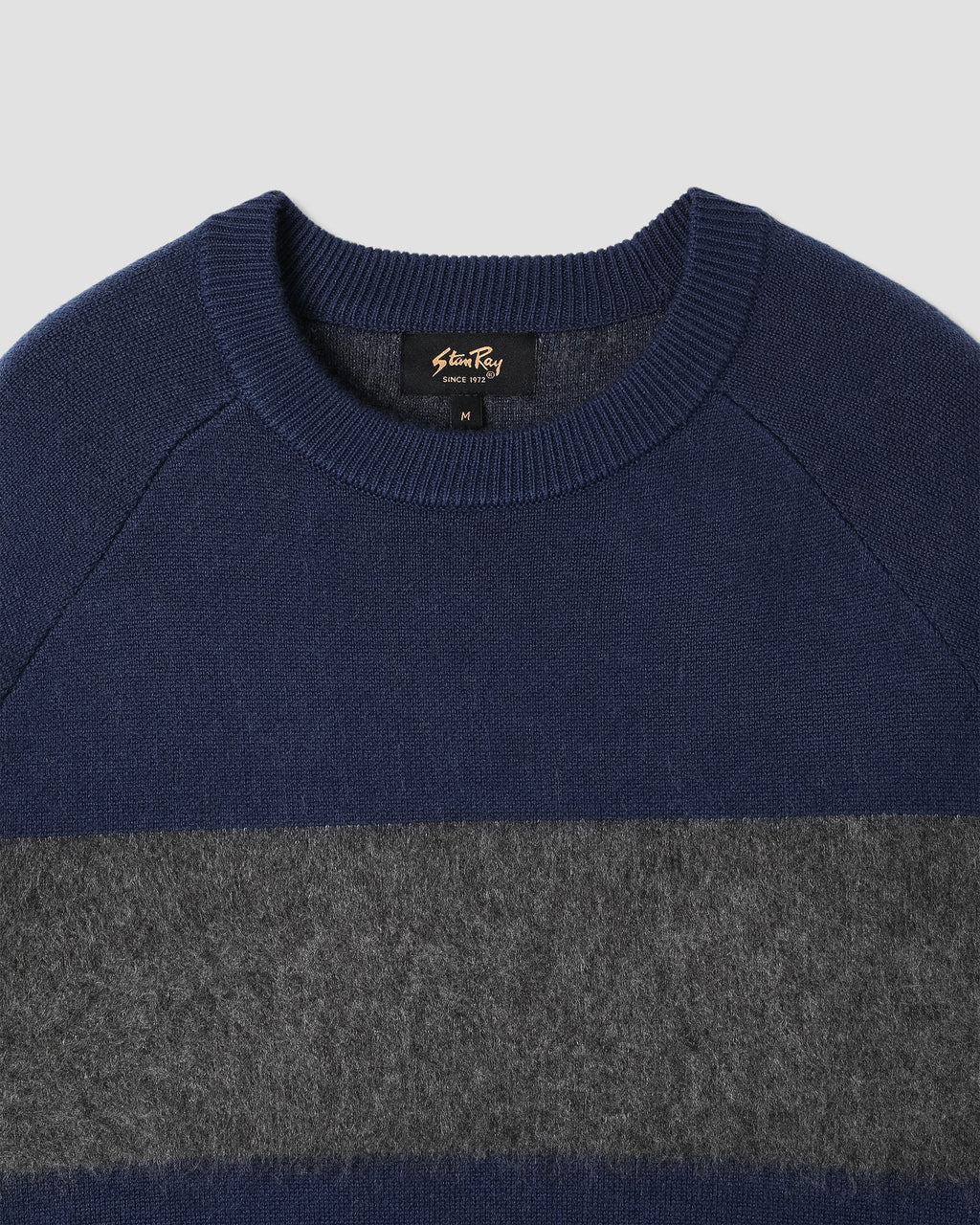 Knitted Sweater - Navy/Charcoal Border Stripe