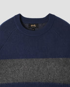 Knitted Sweater - Navy/Charcoal Border Stripe