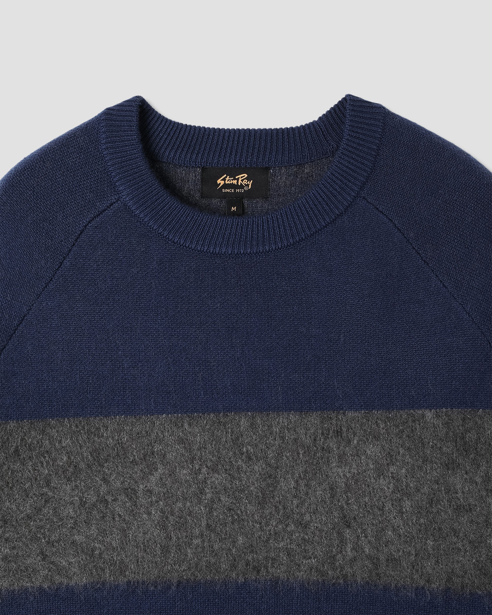 Knitted Sweater - Navy/Charcoal Border Stripe