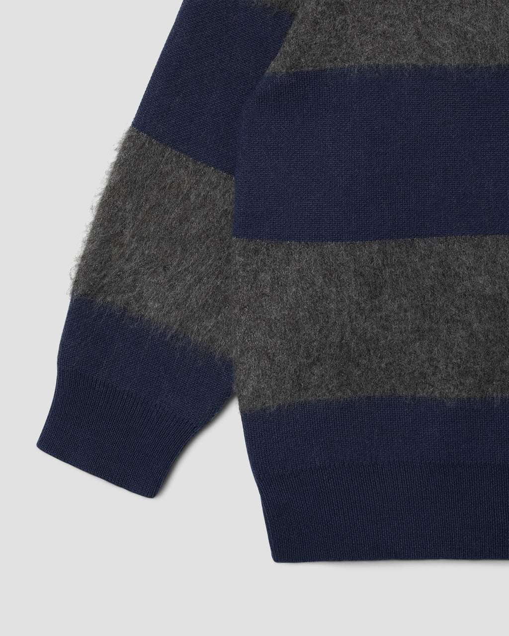 Knitted Sweater - Navy/Charcoal Border Stripe