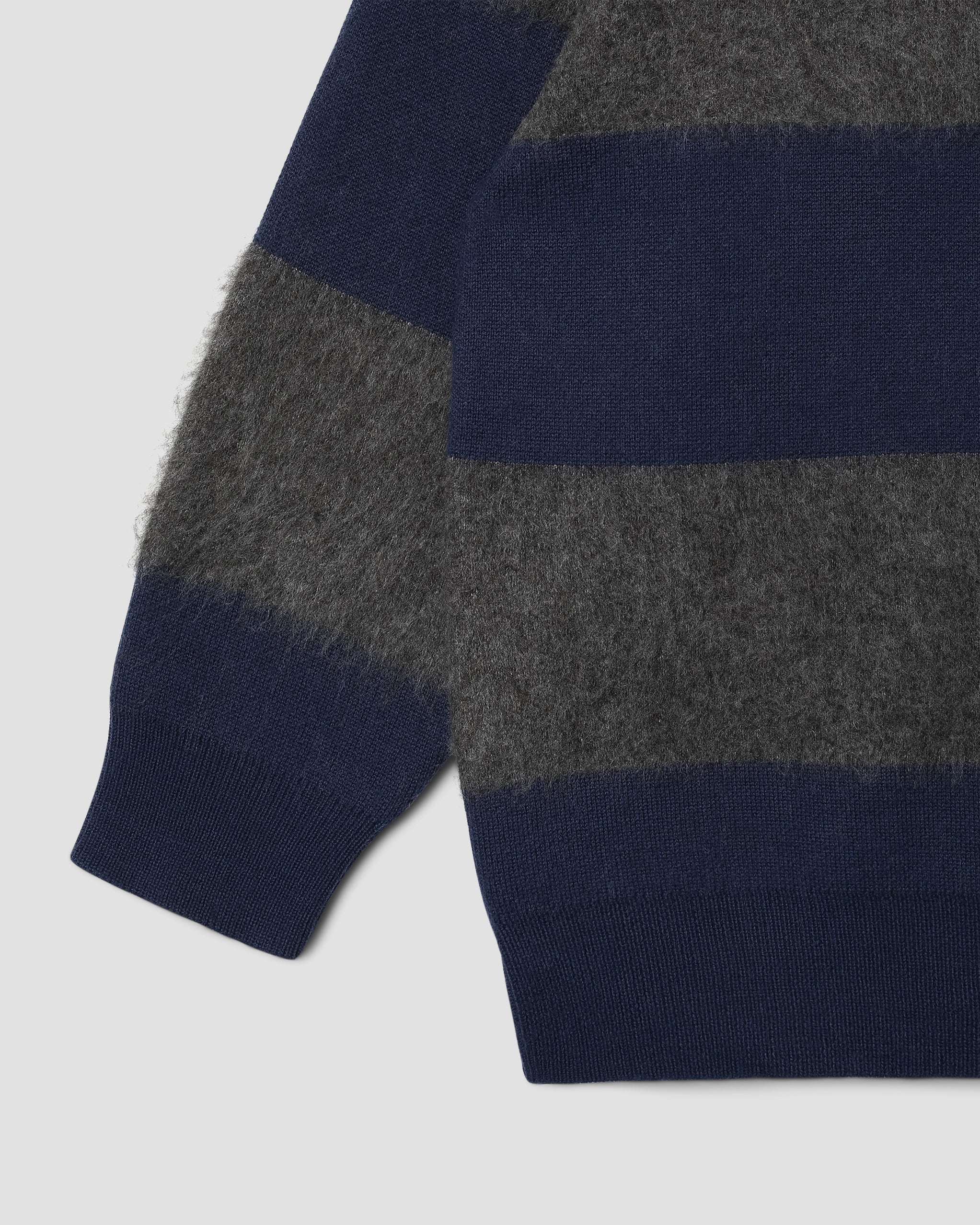 Knitted Sweater - Navy/Charcoal Border Stripe