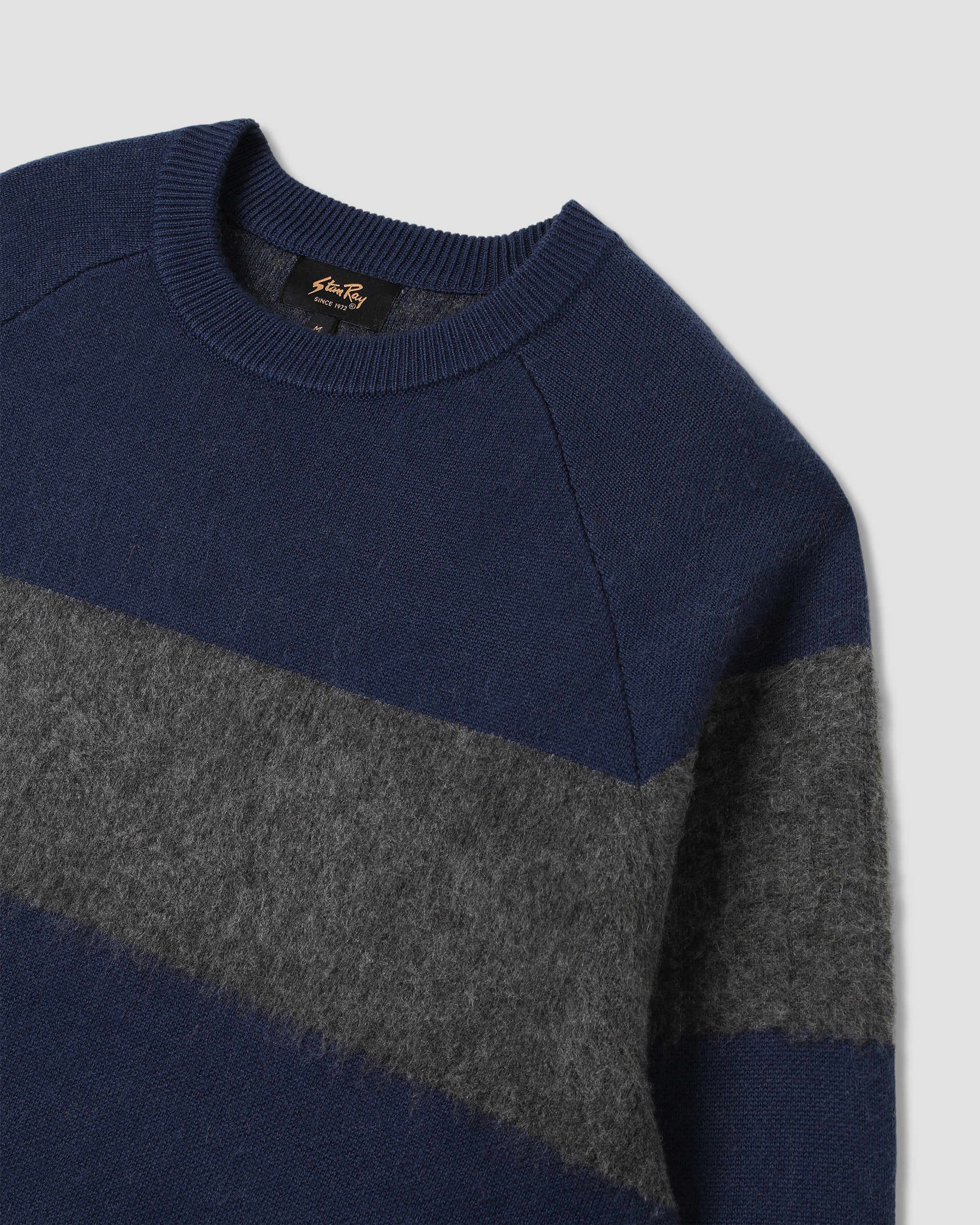 Knitted Sweater - Navy/Charcoal Border Stripe