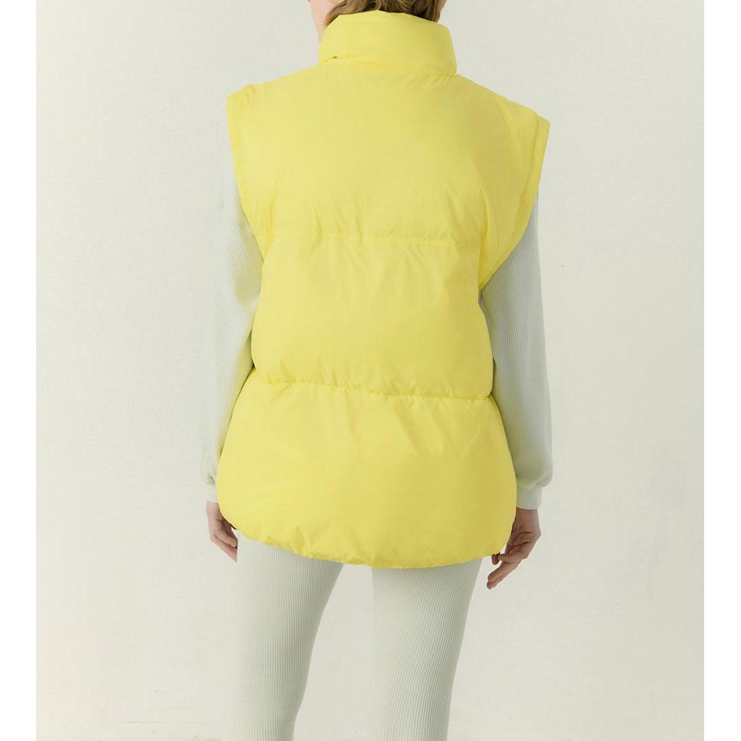 Oversized Sleeveless Midi Puffer Jacket - Beurre - Women