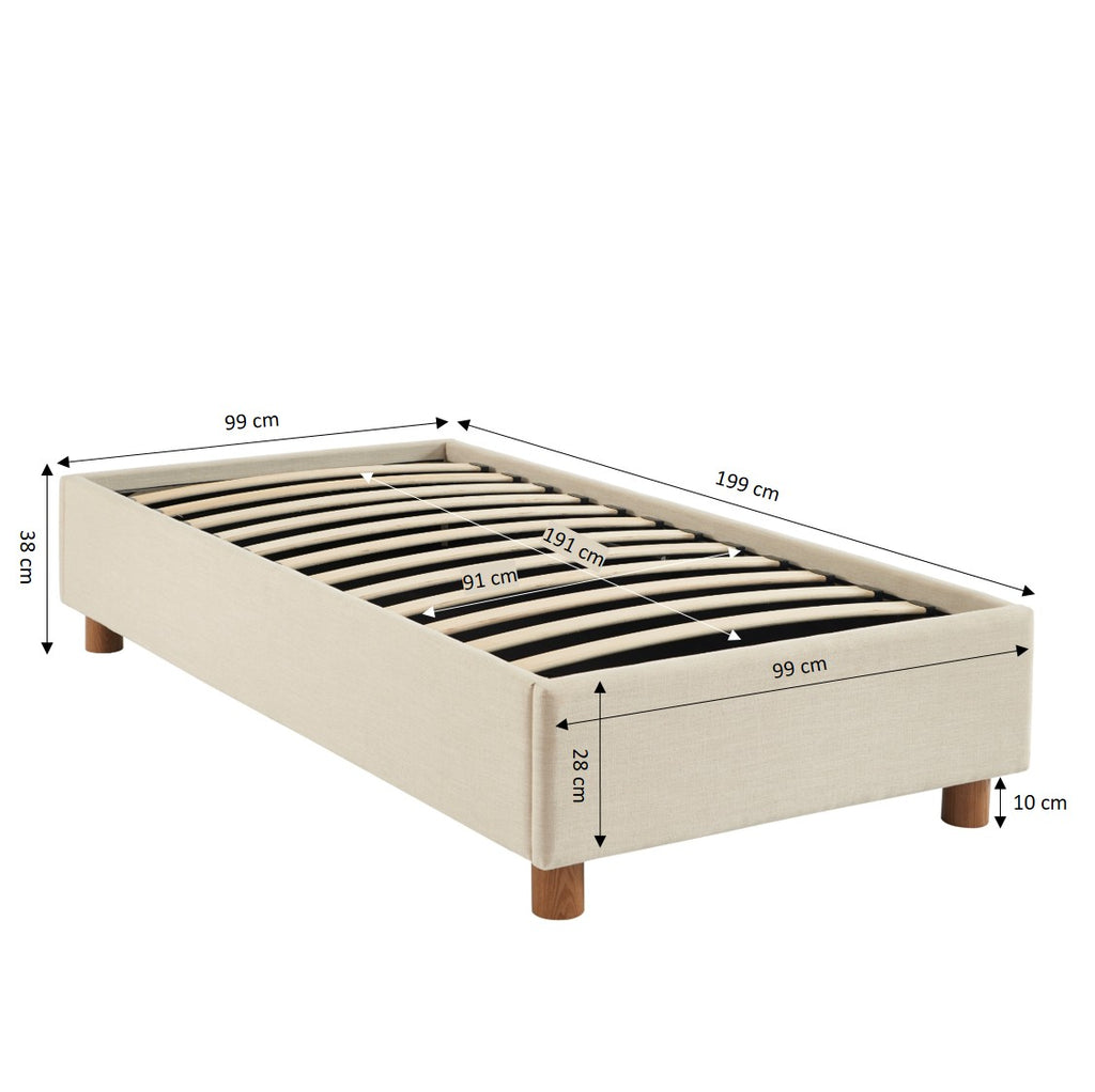 Korall - Cama Infantil - Tejido - Beige Lino