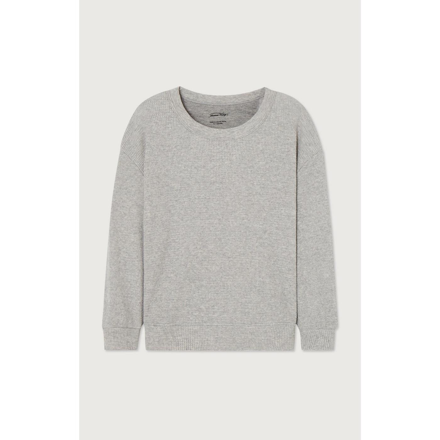 Boxy Round-Neck T-Shirt - Marl Grey - Kids