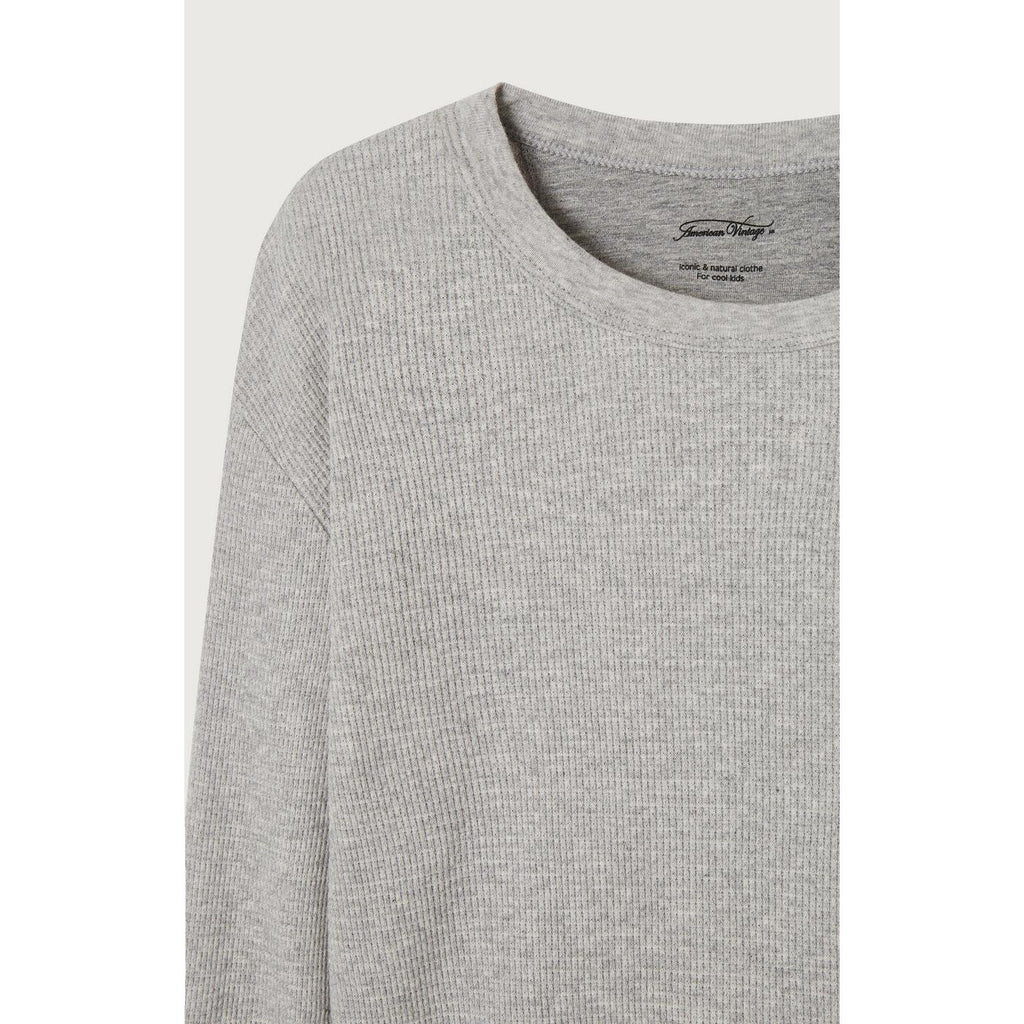 Boxy Round-Neck T-Shirt - Marl Grey - Kids