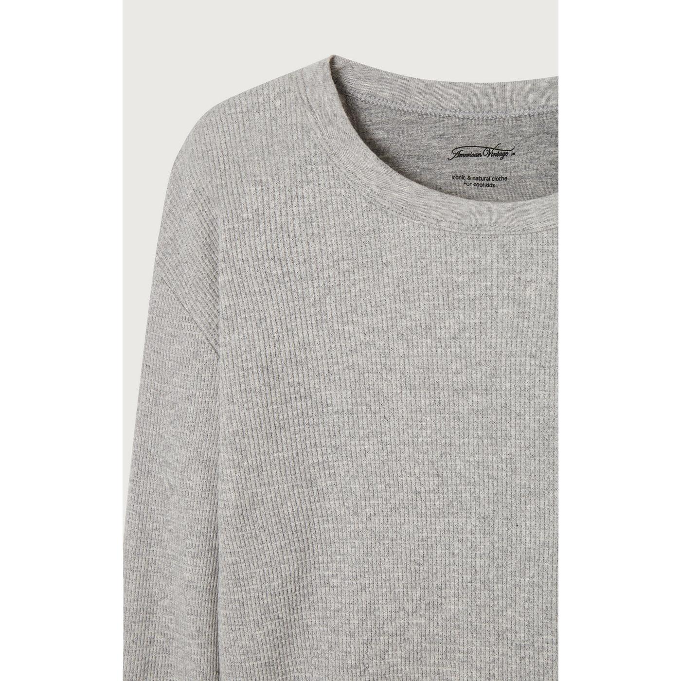 Boxy Round-Neck T-Shirt - Marl Grey - Kids