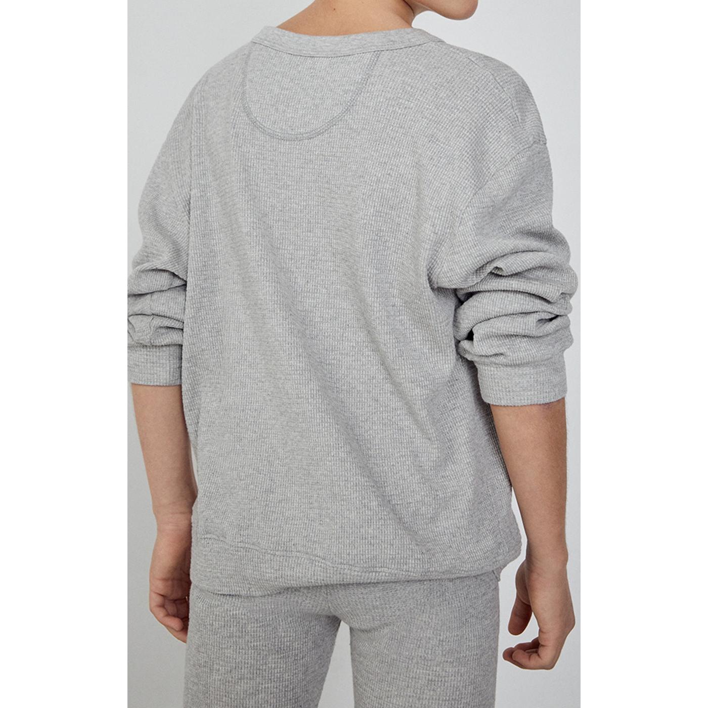 Boxy Round-Neck T-Shirt - Marl Grey - Kids