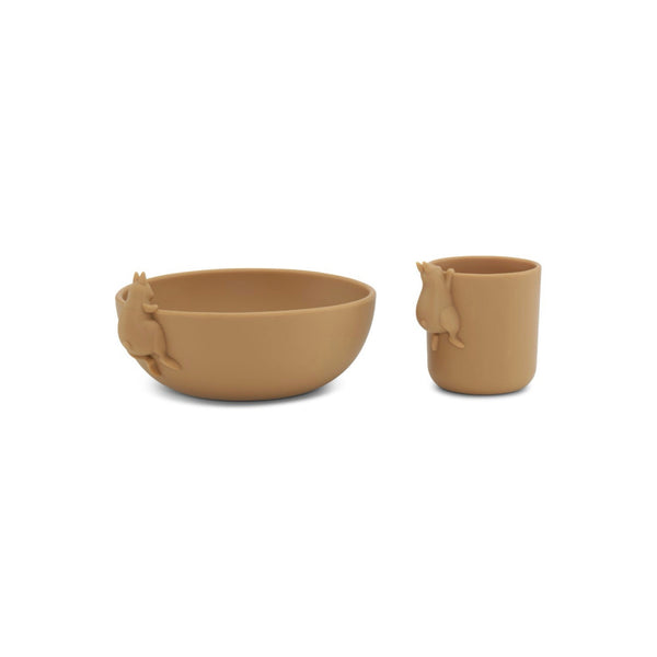 Set de cuenco y taza conejo - Almond