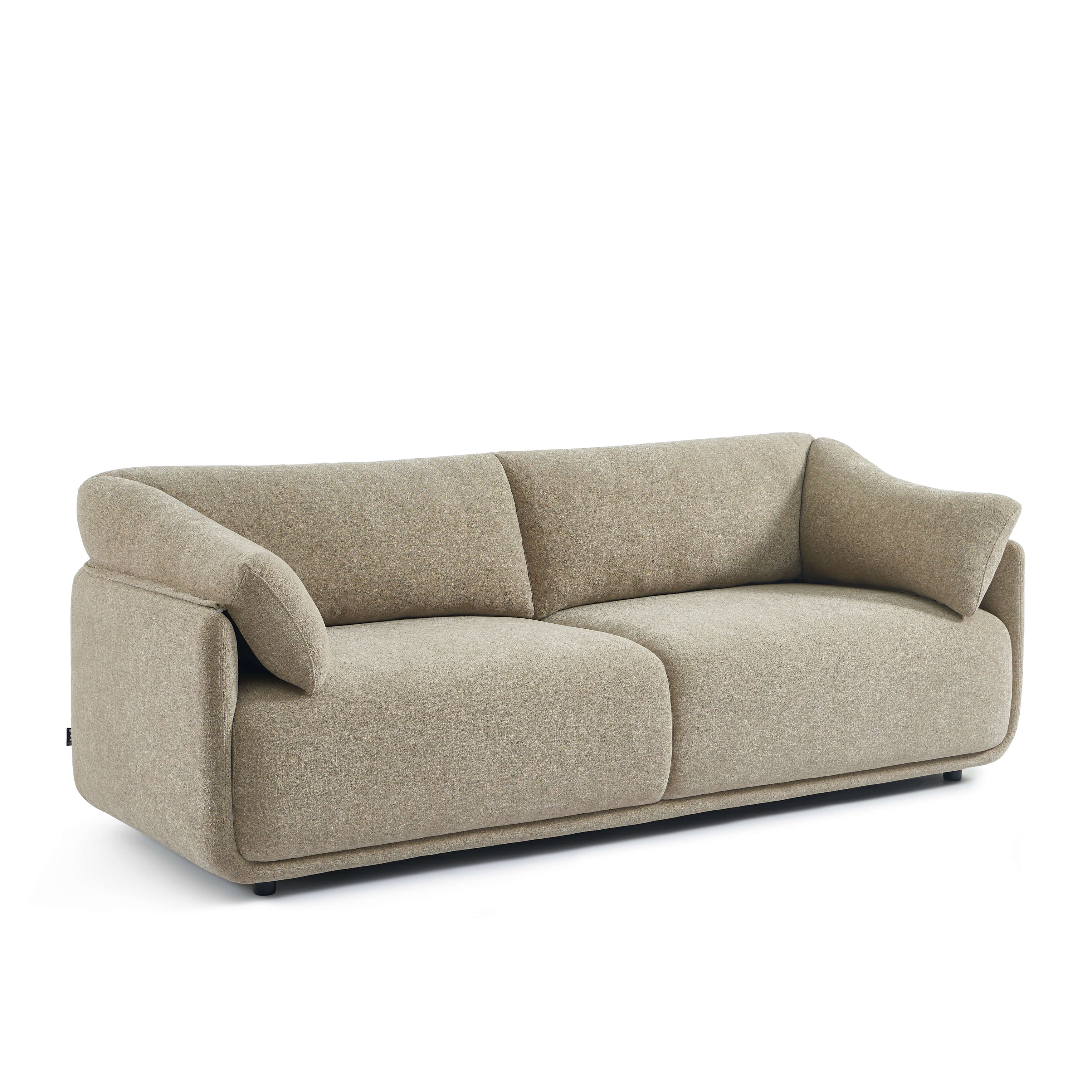 Kurly - Sofá 3 Plazas - Tela Texturizada - Beige