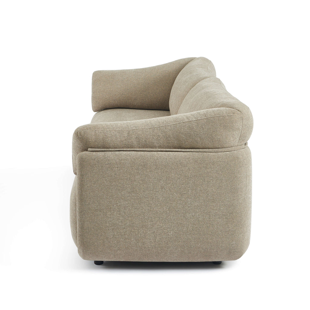 Kurly - Sofá 3 Plazas - Tela Texturizada - Beige