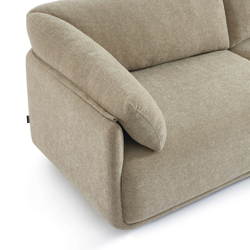 Kurly - Sofá 3 Plazas - Tela Texturizada - Beige