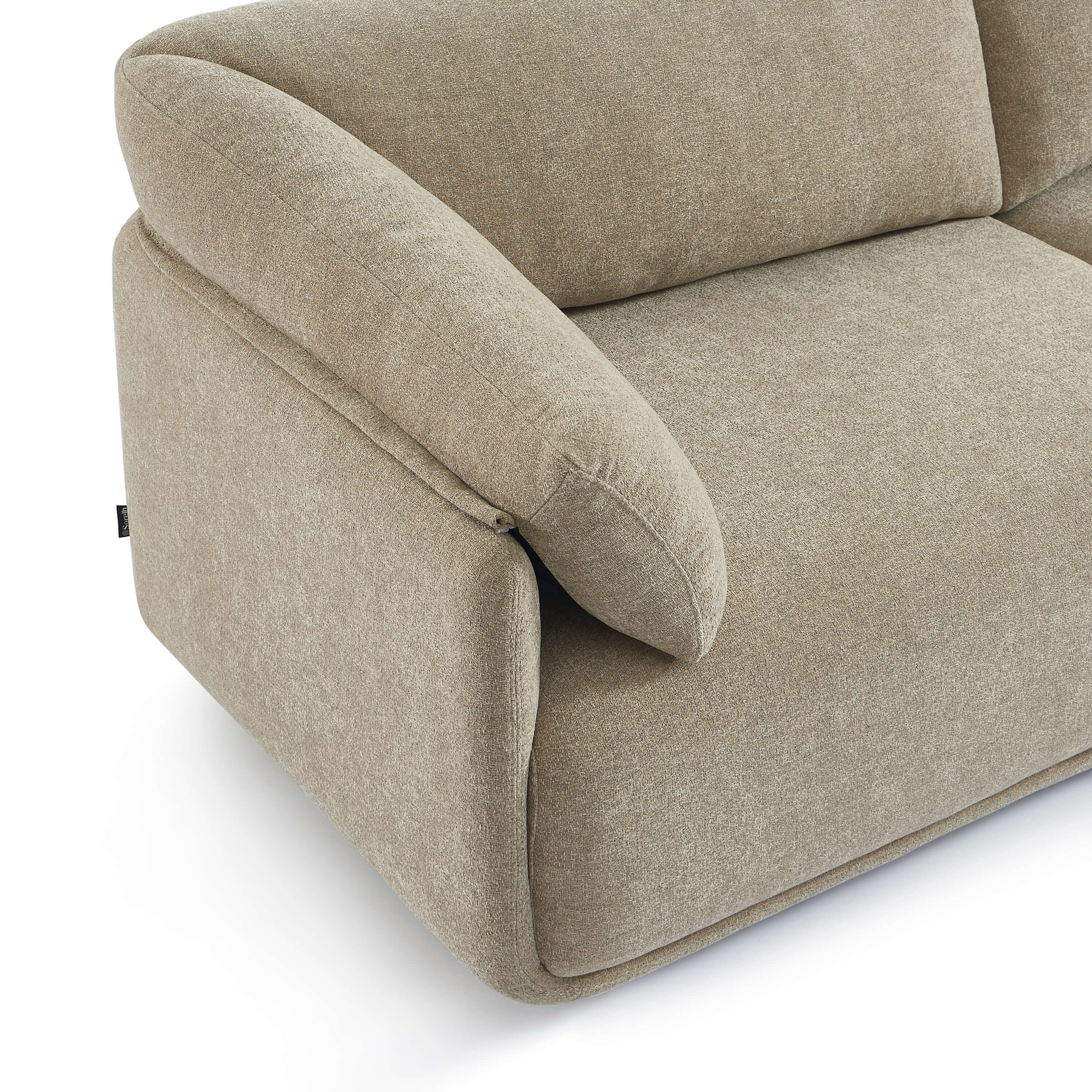 Kurly - Sofá 3 Plazas - Tela Texturizada - Beige