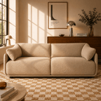 Kurly - Sofá 3 Plazas - Tela Texturizada - Beige