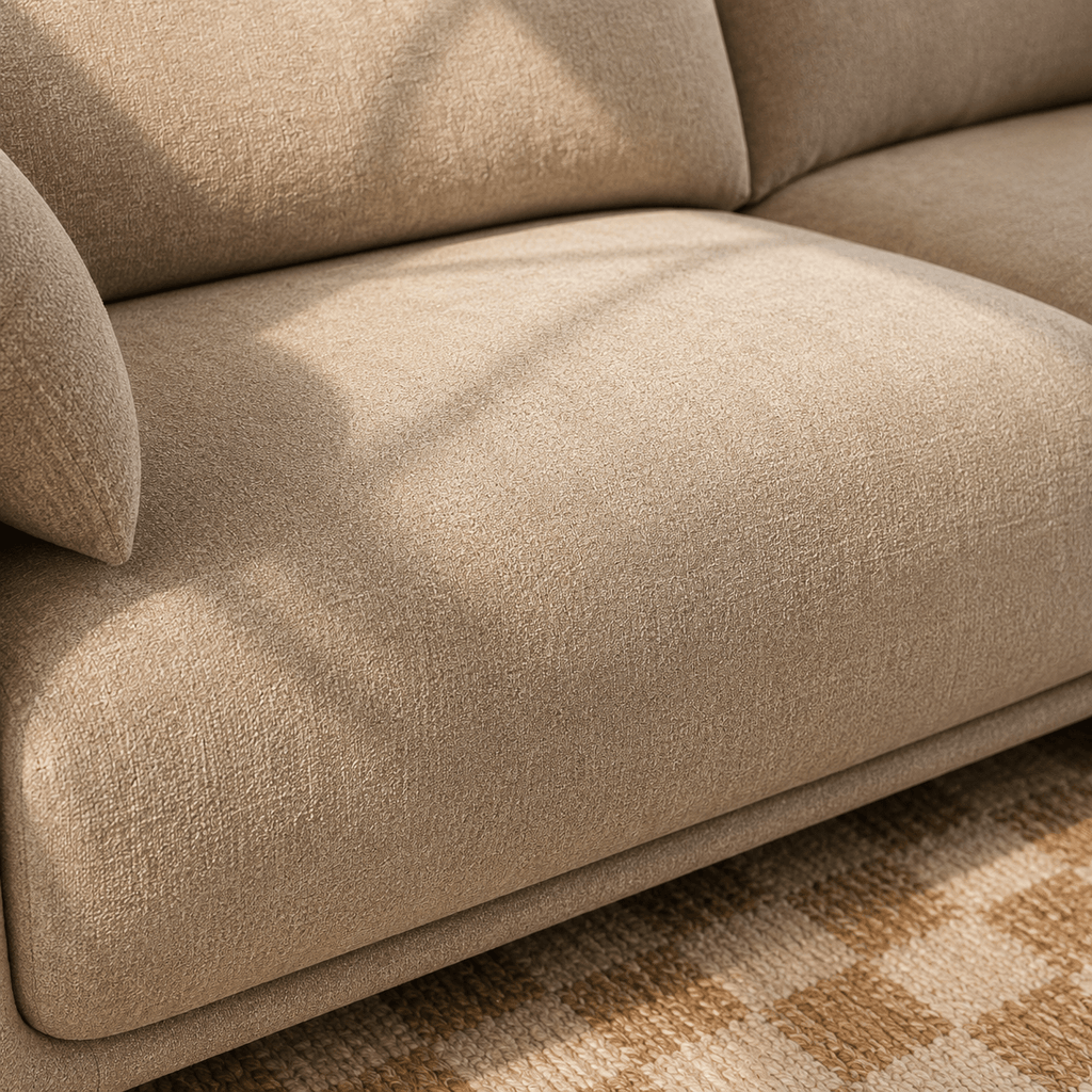 Kurly - Sofá 3 Plazas - Tela Texturizada - Beige