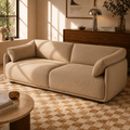 Kurly - Sofá 3 Plazas - Tela Texturizada - Beige