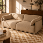 Kurly - Sofá 3 Plazas - Tela Texturizada - Beige