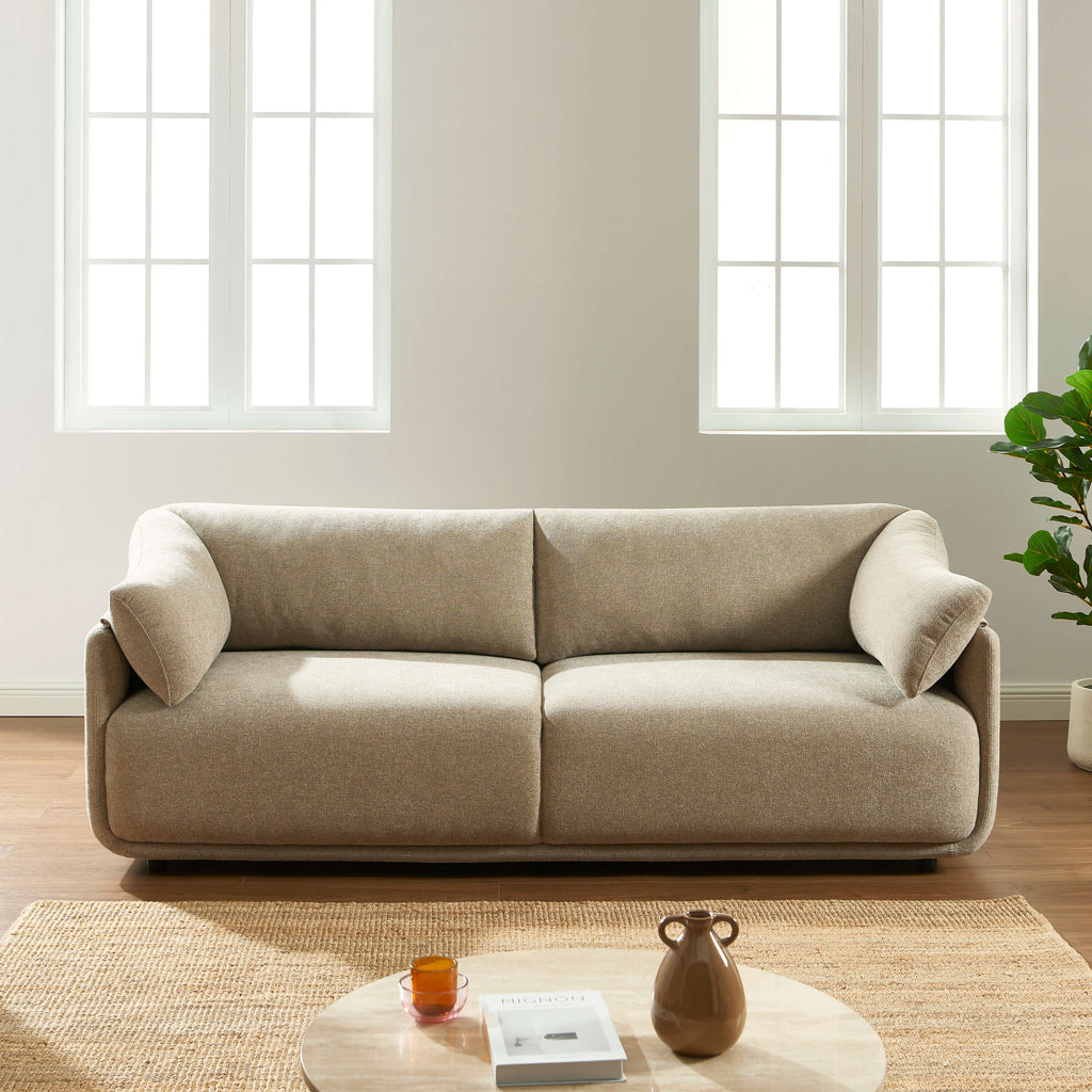 Kurly - Sofá 3 Plazas - Tela Texturizada - Beige