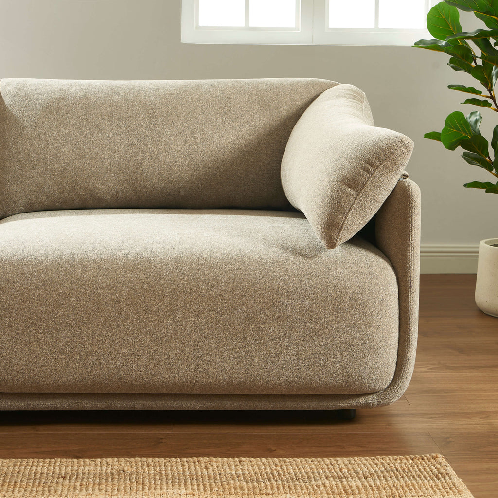 Kurly - Sofá 3 Plazas - Tela Texturizada - Beige