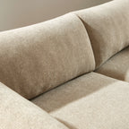 Kurly - Sofá 3 Plazas - Tela Texturizada - Beige