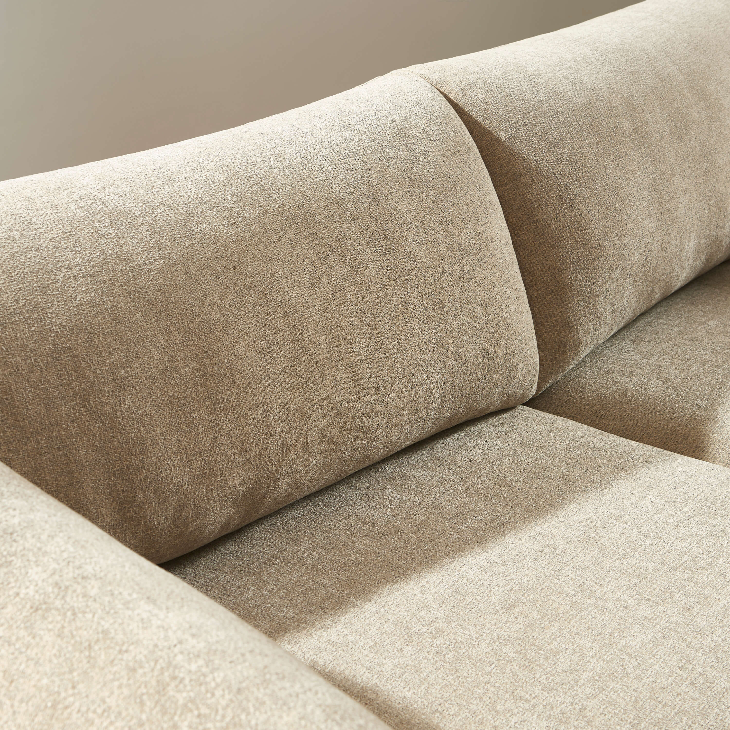 Kurly - Sofá 3 Plazas - Tela Texturizada - Beige