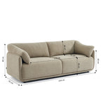 Kurly - Sofá 3 Plazas - Tela Texturizada - Beige