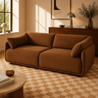 Kurly - Canapé 3 Places - Tissu Texturé - Marron
