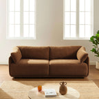 Kurly - Canapé 3 Places - Tissu Texturé - Marron