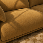 Kurly - Canapé 3 Places - Tissu Texturé - Ocre