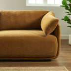 Kurly - Canapé 3 Places - Tissu Texturé - Ocre