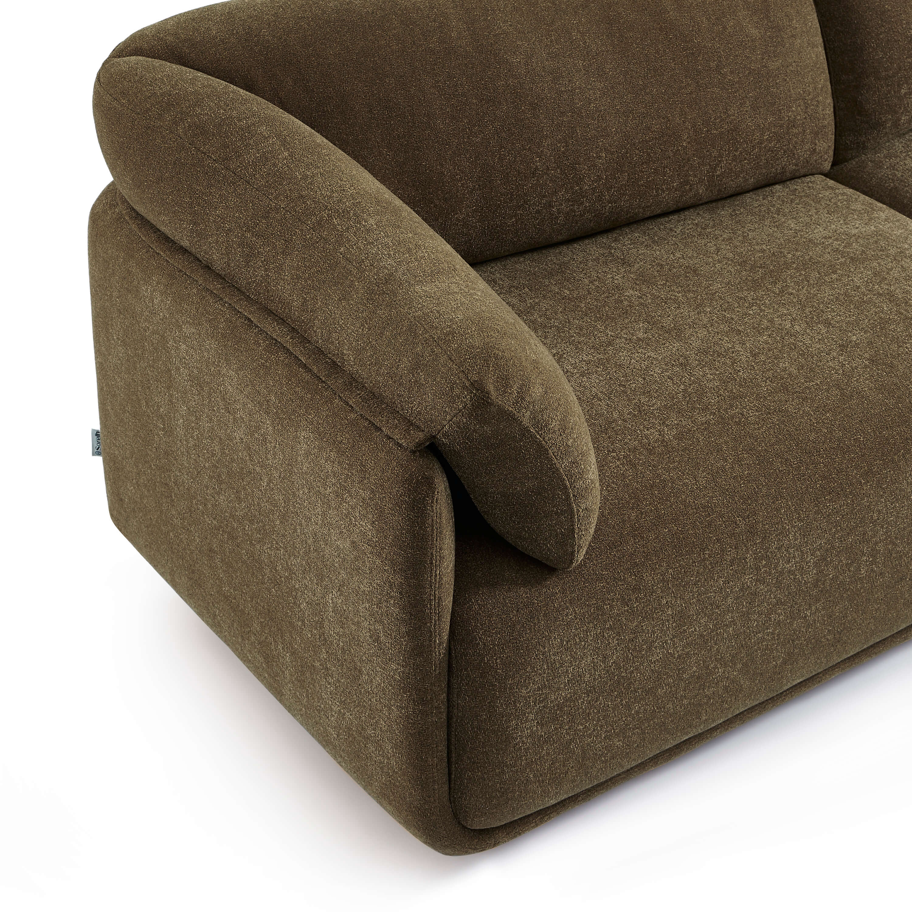 Kurly - Sofá 3 Plazas - Tela Texturizada - Taupe