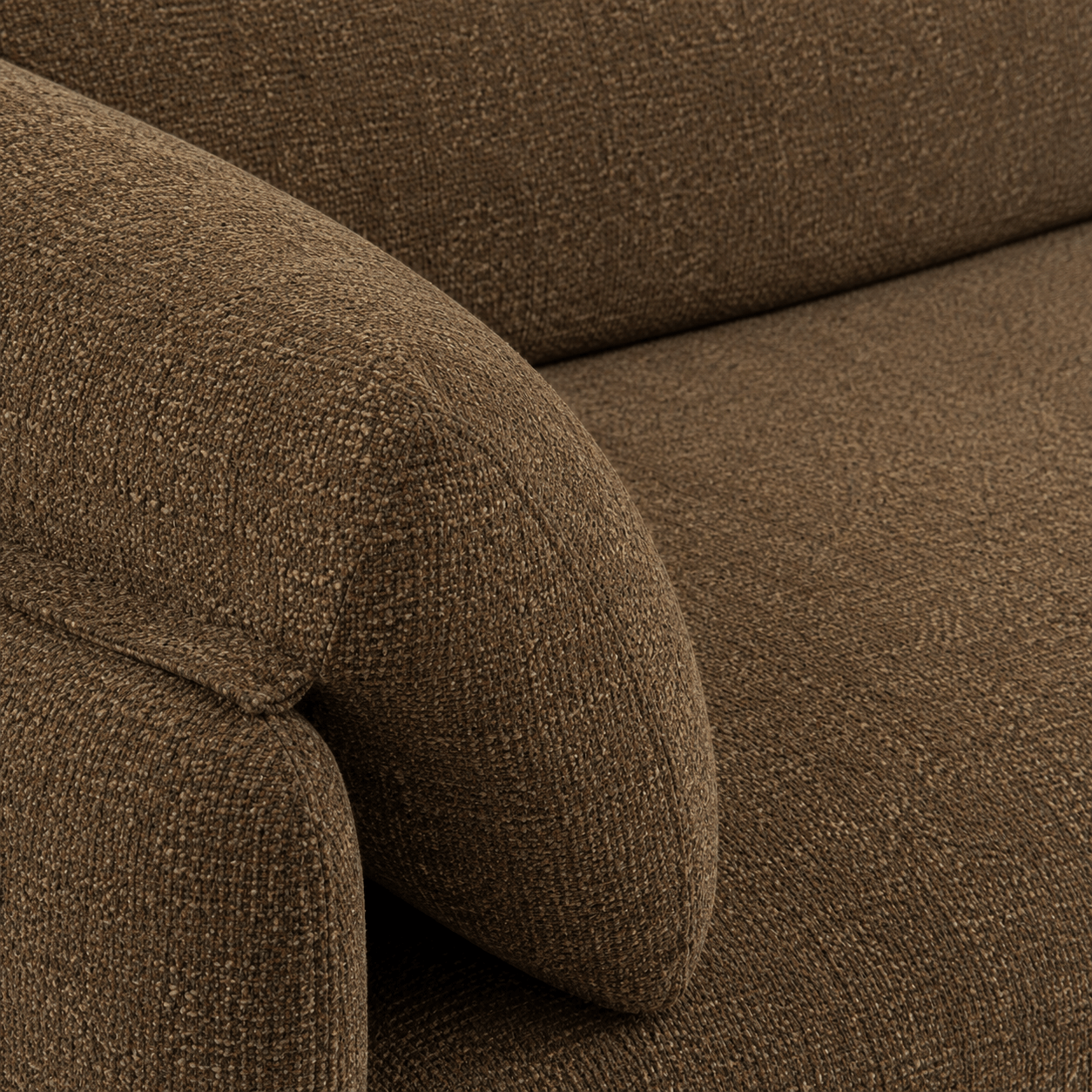 Kurly - Sofá 3 Plazas - Tela Texturizada - Taupe