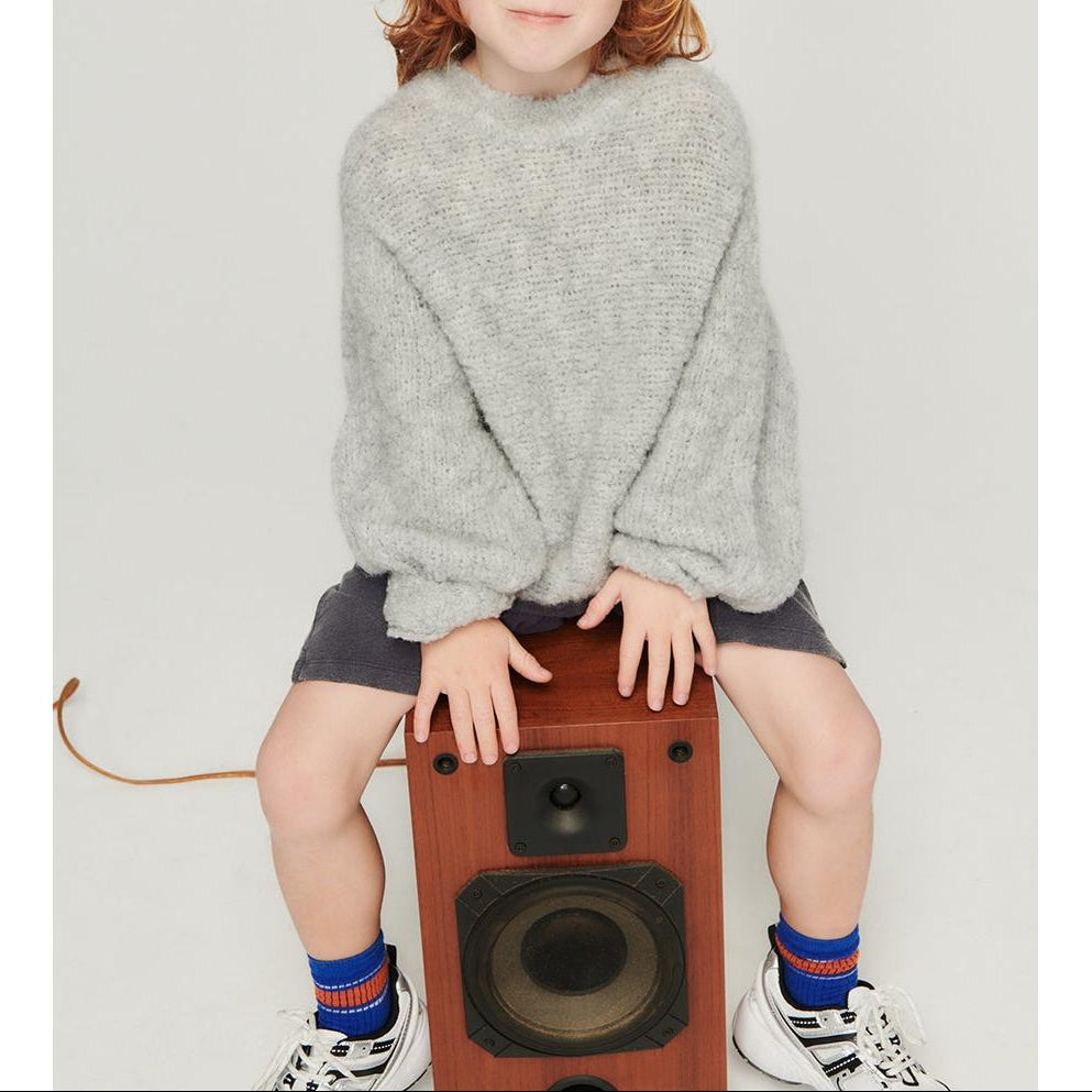 Jersey de cuello redondo - Gris jaspeado - Infantil