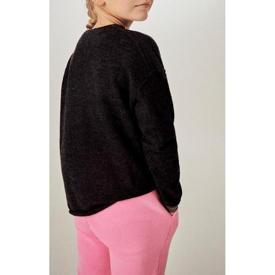Pull ML Col Rond - Charbon Chine - Enfant