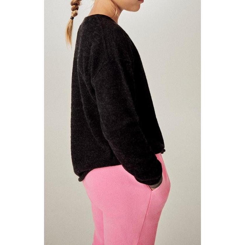Pull ML Col Rond - Charbon Chine - Enfant