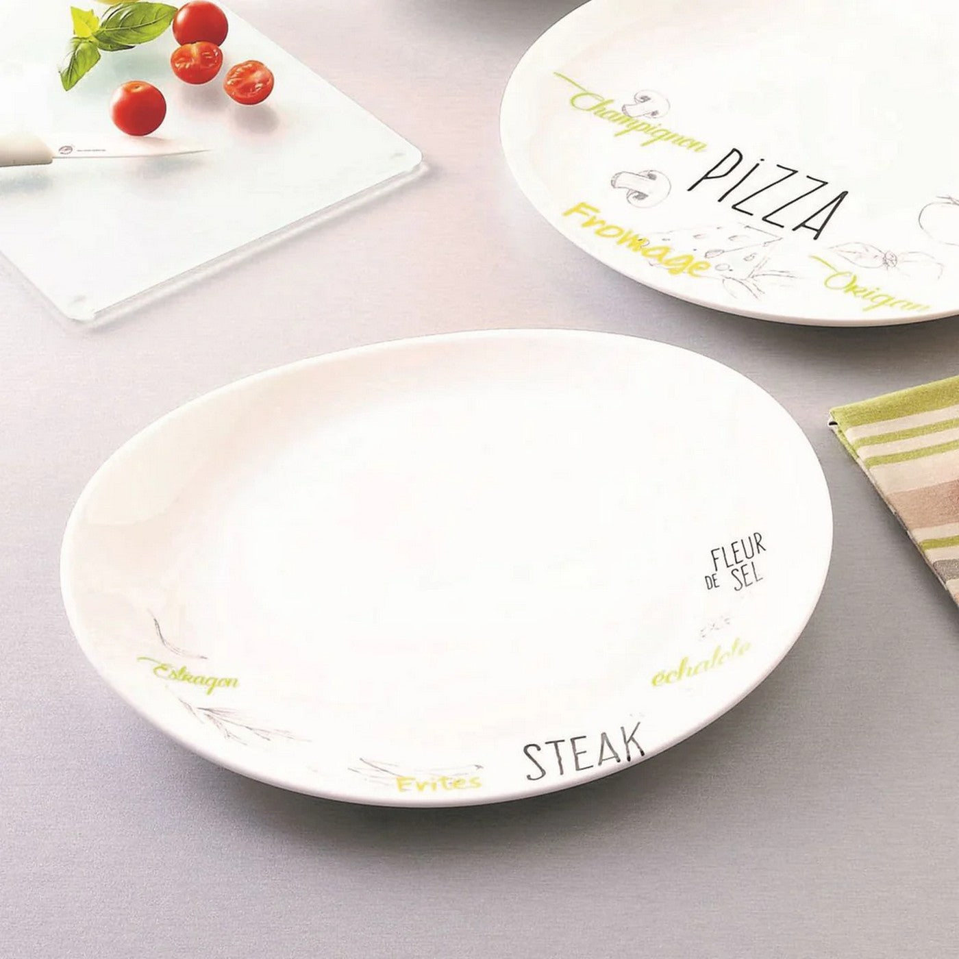 Friend'S Time - Decorated Steak Plate - White - Friend'S Time - 30cm - Luminarc