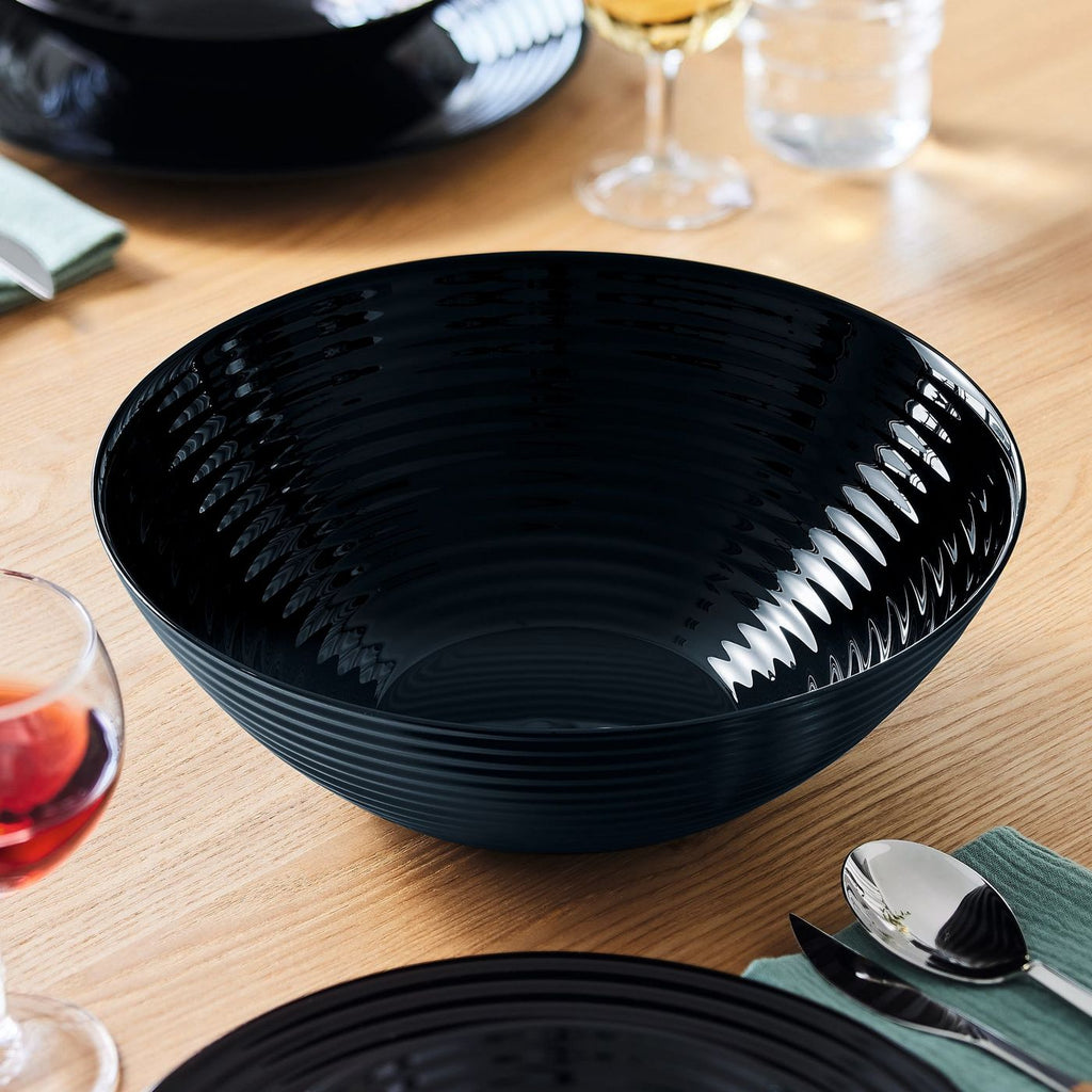 Harena - Salad Bowl - Extra-Resistant Opal Glass - Black - 27cm - Luminarc