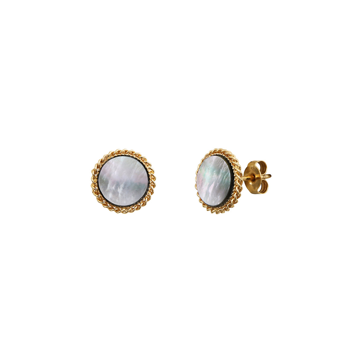 Boucles D'Oreilles Lady Nacre Grise