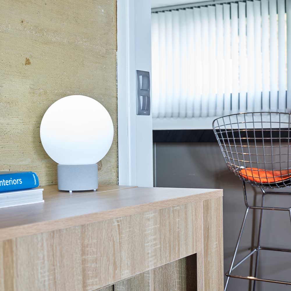 Terra - Lampe De Table Sans Fil - Béton - Gris