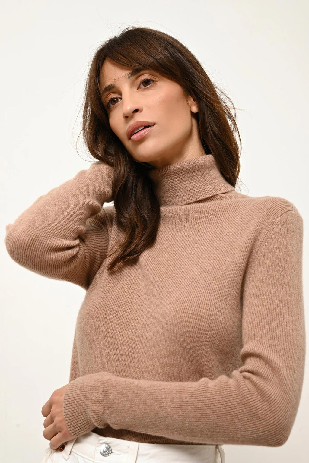 Jersey de Cuello Vuelto - Lanais - Camel Jaspeado