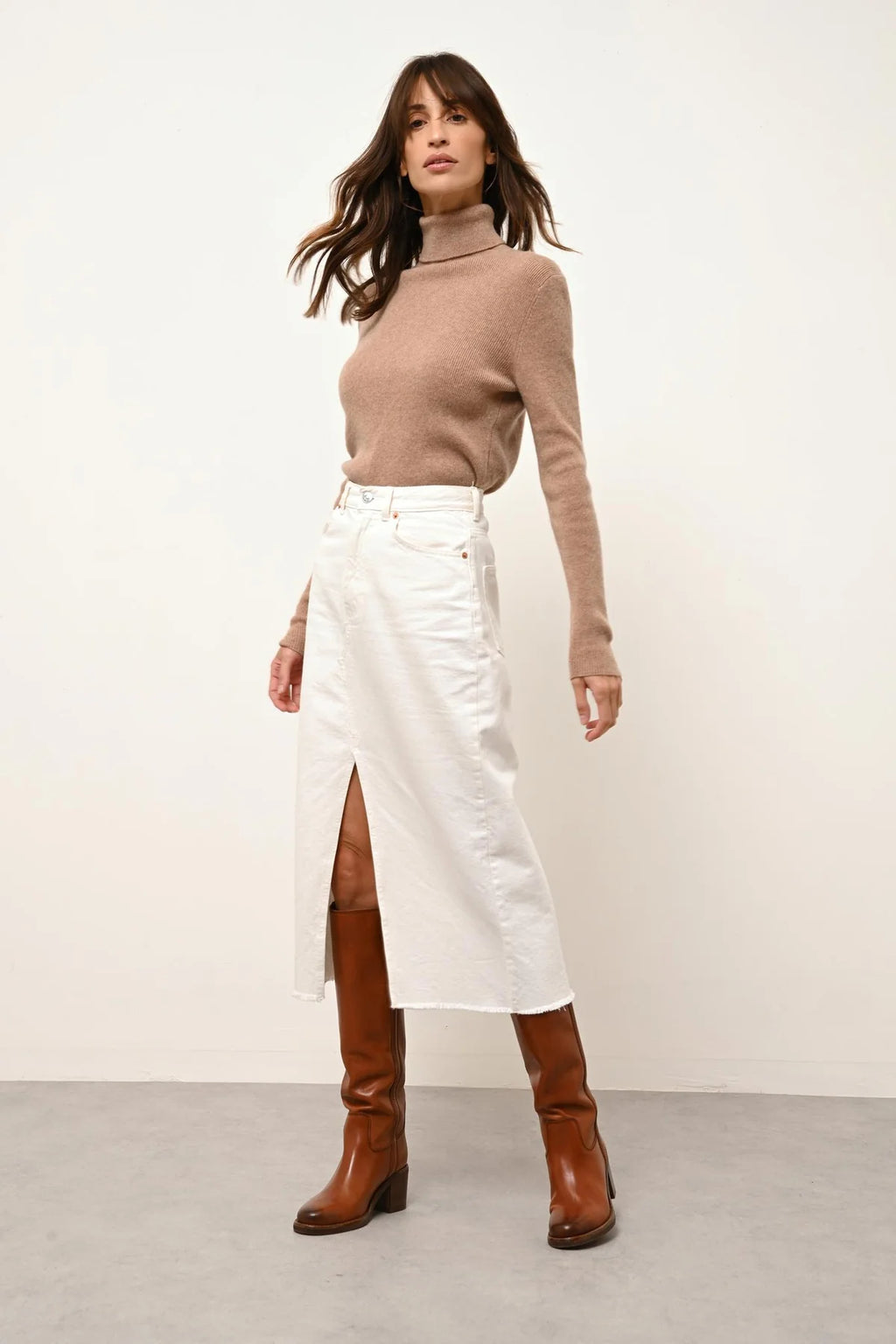 Jersey de Cuello Vuelto - Lanais - Camel Jaspeado